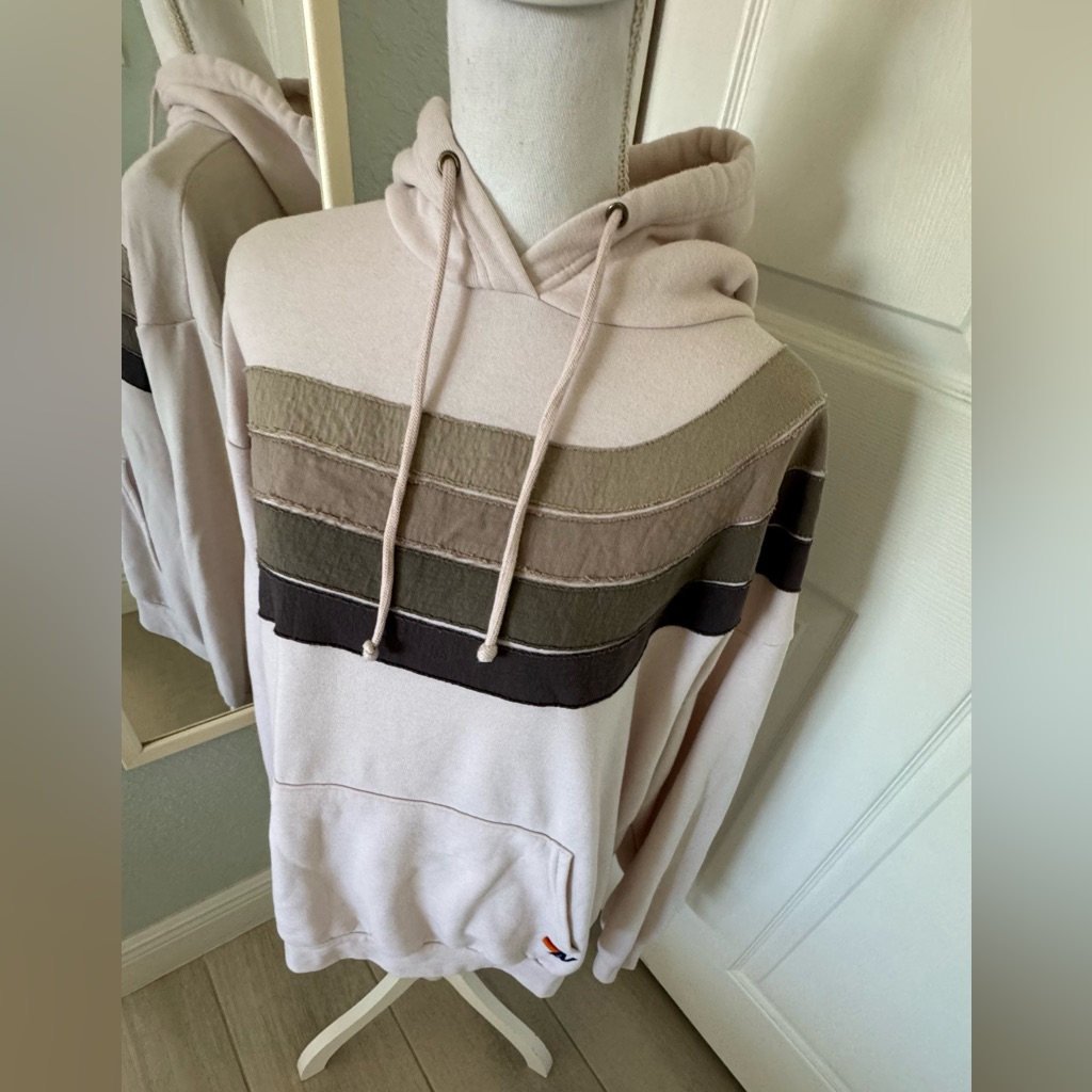Wave Stripe 4 Pullover Hoodie Relaxed - Dove // Charcoal